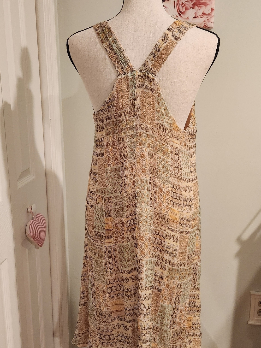 Massimo Dutti Silk Patchwork Asymmetrical Slip Dress - Picture 4 of 6
